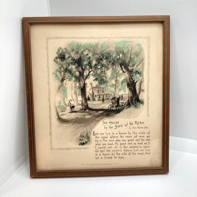 LOT 179: Vintage Metawa Holland Pewter Goblets, Metal Skewers, Framed Artwork "The House by the Side of the Road", Mini...