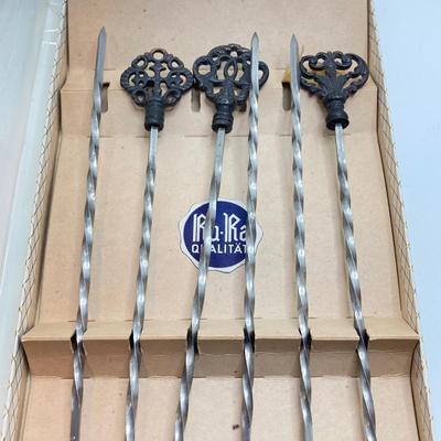 LOT 179: Vintage Metawa Holland Pewter Goblets, Metal Skewers, Framed Artwork "The House by the Side of the Road", Mini...