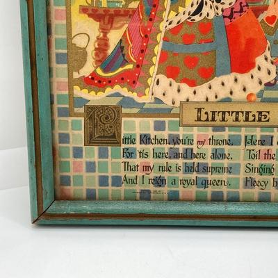 LOT 180: Stained Glass Lantern Candle Holder, Hydrangea Yankee Candle, "Little Kitchen" Framed Artwork and Decorative Storage /...