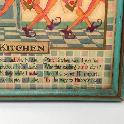 LOT 180: Stained Glass Lantern Candle Holder, Hydrangea Yankee Candle, "Little Kitchen" Framed Artwork and Decorative Storage /...