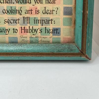 LOT 180: Stained Glass Lantern Candle Holder, Hydrangea Yankee Candle, "Little Kitchen" Framed Artwork and Decorative Storage /...