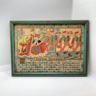 LOT 180: Stained Glass Lantern Candle Holder, Hydrangea Yankee Candle, "Little Kitchen" Framed Artwork and Decorative Storage /...