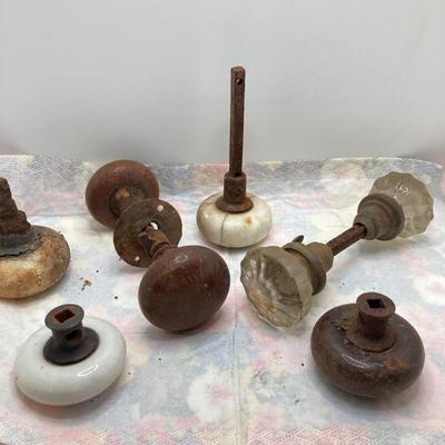 LOT 181: Collection of Antique Bottle Tops, Door Knobs and More