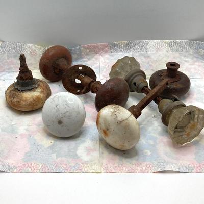 LOT 181: Collection of Antique Bottle Tops, Door Knobs and More