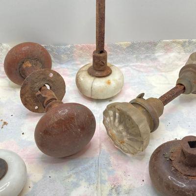 LOT 181: Collection of Antique Bottle Tops, Door Knobs and More