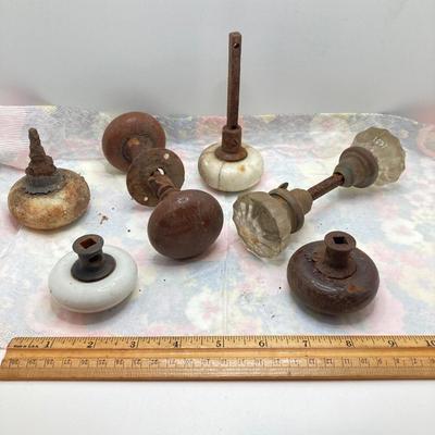 LOT 181: Collection of Antique Bottle Tops, Door Knobs and More