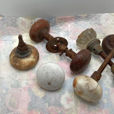 LOT 181: Collection of Antique Bottle Tops, Door Knobs and More