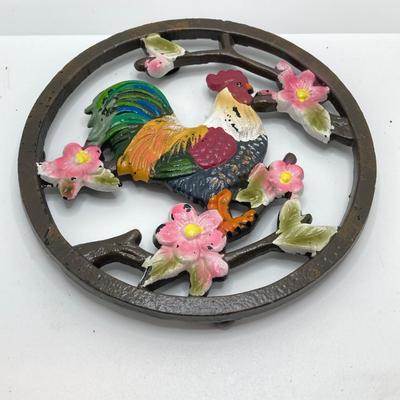 LOT 182: Large Decorative Rooster / Hen Collection - Cast Iron, Party-Lite and More