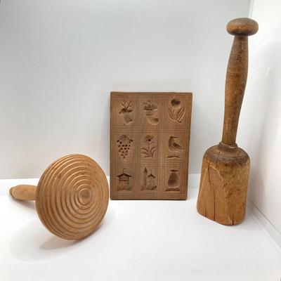 LOT 183: Primitive / Vintage Kitchen Collection - Wooden and Metal Utensils, Files, Jars and More