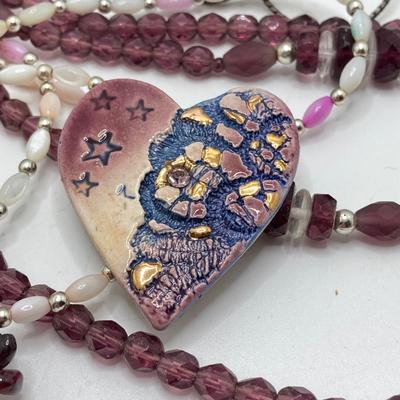LOT 186: Vintage Pendant and Beaded Jewelry - Tiger's Eye Necklace with 14KT Clasp and 925 Sterling Included