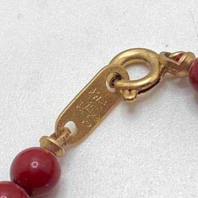 LOT 187: Vintage Signed Coro Double Sided Pendant Necklace, Beaded Necklaces, Mary Kay Charm and Scotland Scarf