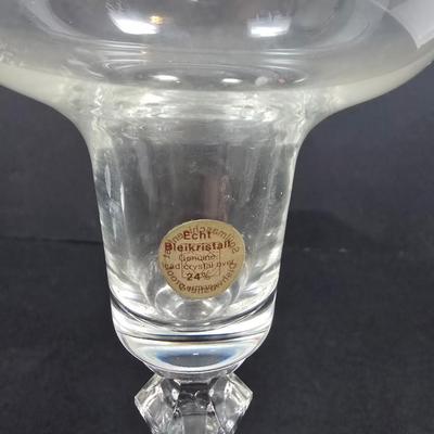 LOT 194: Newport by Gorham Silver Plate Bowl, German Crystal Candlesticks, Cut Crystal Candle Holders & More