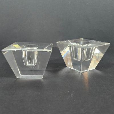 LOT 194: Newport by Gorham Silver Plate Bowl, German Crystal Candlesticks, Cut Crystal Candle Holders & More