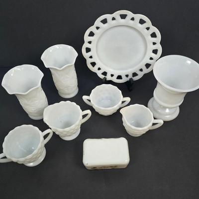 LOT 198: Vintage Milk Glass Collection