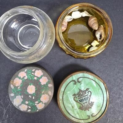 LOT 199: Ladies' Vanity Set with Vintage Handkerchiefs