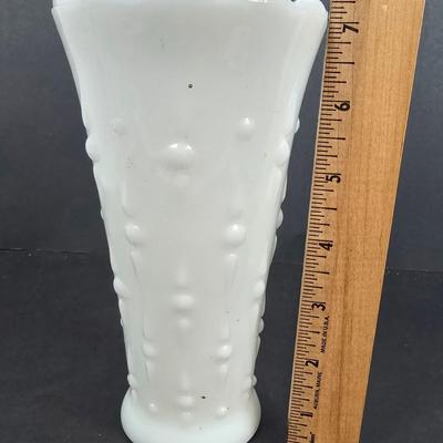 LOT 200: Painting with Milk Glass Vase