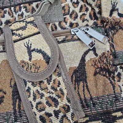 LOT 201: Safari Print Carpet Bags