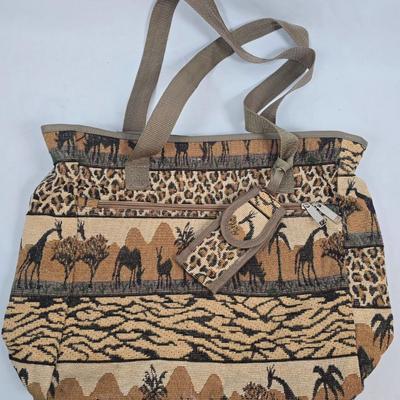 LOT 201: Safari Print Carpet Bags