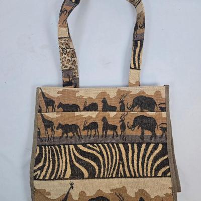 LOT 201: Safari Print Carpet Bags