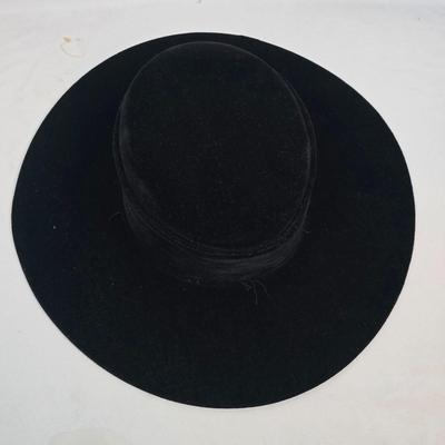 LOT 201: Hat Rack with Black Velvet and Straw Hats