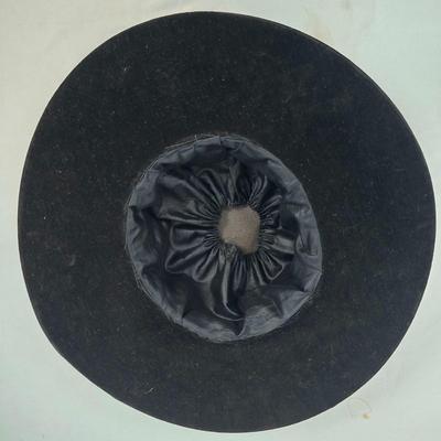 LOT 201: Hat Rack with Black Velvet and Straw Hats