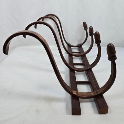LOT 201: Hat Rack with Black Velvet and Straw Hats