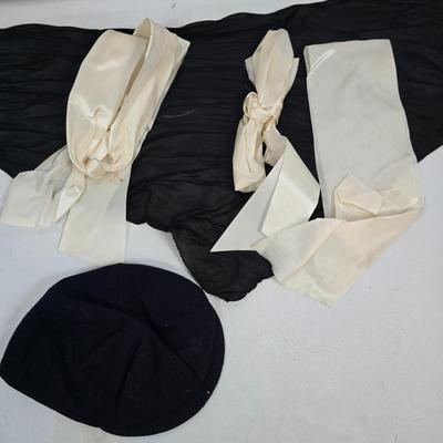LOT 203: Wannamakers' Boys Shop Cap with Antique Pantaloons, Wool Shorts, and Ribbons