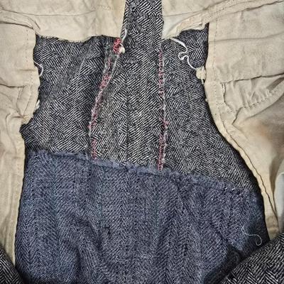 LOT 203: Wannamakers' Boys Shop Cap with Antique Pantaloons, Wool Shorts, and Ribbons