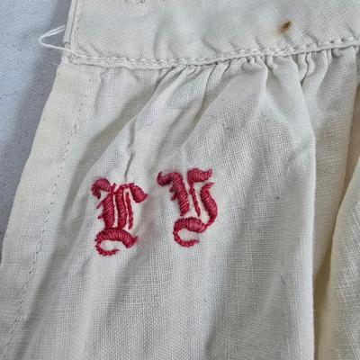LOT 203: Wannamakers' Boys Shop Cap with Antique Pantaloons, Wool Shorts, and Ribbons