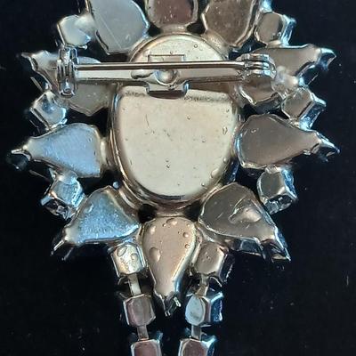 Vintage Amythyst rhinestone brooch -Filigree Sterling Silver Dainty Bow Brooch and a pair of vintage rose earrings