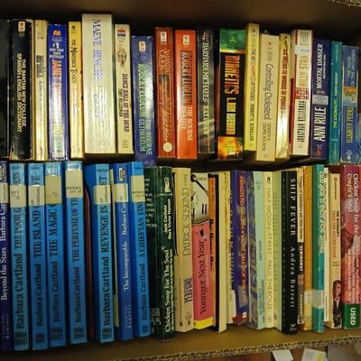 Assorted paperback books - Barbara Courtland - Patrick Suskind - Robert Ludlum - Maeve Binchy - Ann Rule and other authors