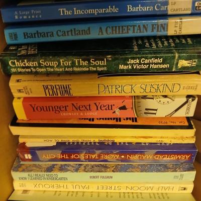 Assorted paperback books - Barbara Courtland - Patrick Suskind - Robert Ludlum - Maeve Binchy - Ann Rule and other authors