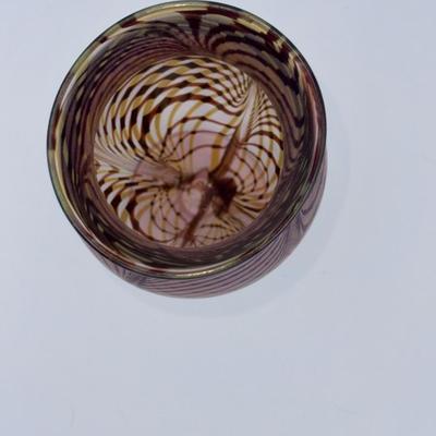 Signed Rick Strini Hand-Blown Pulled-Feather Vase, 1995 — Collectible Studio Glass