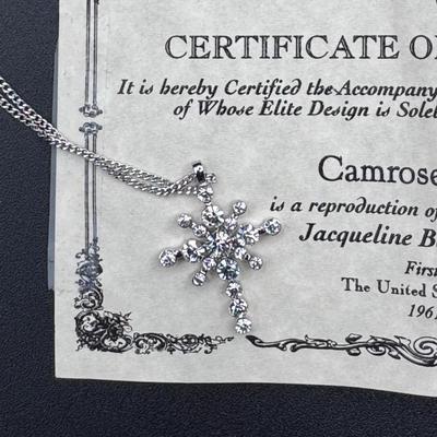 Camrose & Kross Reproduction of Jackie Kennedy Crystal & Silver Plated Necklace