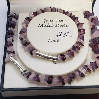 Inspirational Sterling & Stone Bracelet and Necklace Sets (ST-KD)
