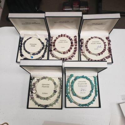 Inspirational Sterling & Stone Bracelet and Necklace Sets (ST-KD)