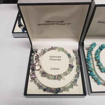 Inspirational Sterling & Stone Bracelet and Necklace Sets (ST-KD)