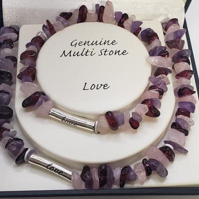 Inspirational Sterling & Stone Bracelet and Necklace Sets (ST-KD)