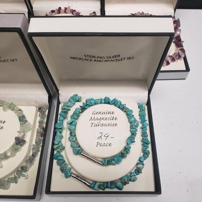 Inspirational Sterling & Stone Bracelet and Necklace Sets (ST-KD)