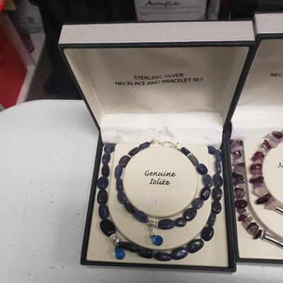 Inspirational Sterling & Stone Bracelet and Necklace Sets (ST-KD)