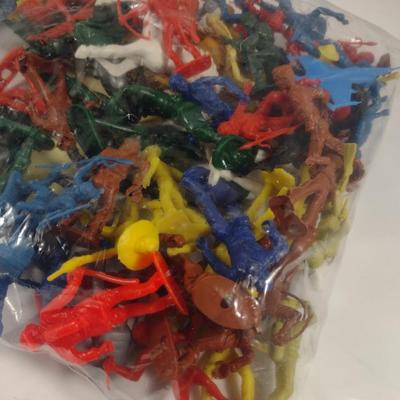 Large Collection of Plastic Toy Figurines- Cowboys, Indians, Animals, Army, etc.- Approx 75 Pieces- Some Vintage