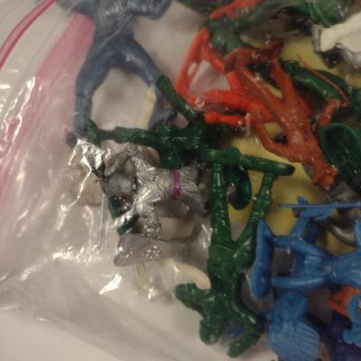 Large Collection of Plastic Toy Figurines- Cowboys, Indians, Animals, Army, etc.- Approx 75 Pieces- Some Vintage