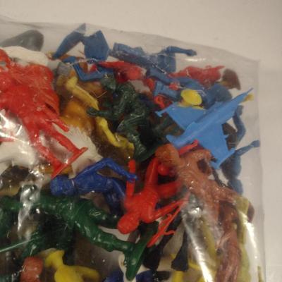Large Collection of Plastic Toy Figurines- Cowboys, Indians, Animals, Army, etc.- Approx 75 Pieces- Some Vintage