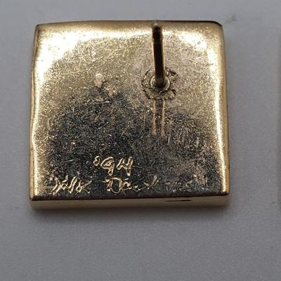 14K Gold Purple Post Earrings & Swirled Pendant/Necklace (ST-KD)