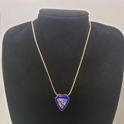 14K Gold Purple Post Earrings & Swirled Pendant/Necklace (ST-KD)