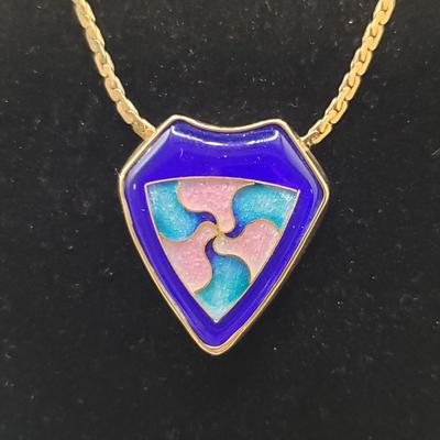 14K Gold Purple Post Earrings & Swirled Pendant/Necklace (ST-KD)