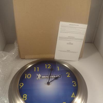 Michelin Tire Battery Operated Wall Clock- New in Box- Approx 13" Wide