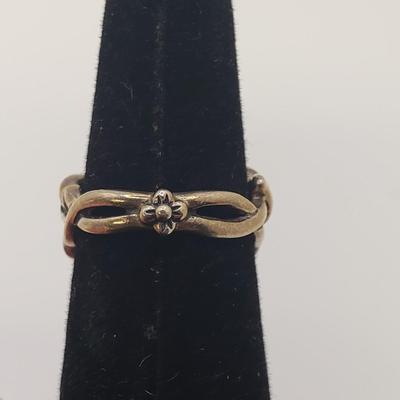 Stunning Leaf and Gem 18K/Sterling Ring (ST-KD)