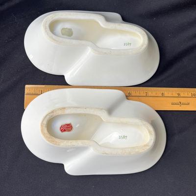 Lot 5 Lefton American Rose Split bowls