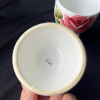 Lot 6 Lefton American Rose Double Egg Cups